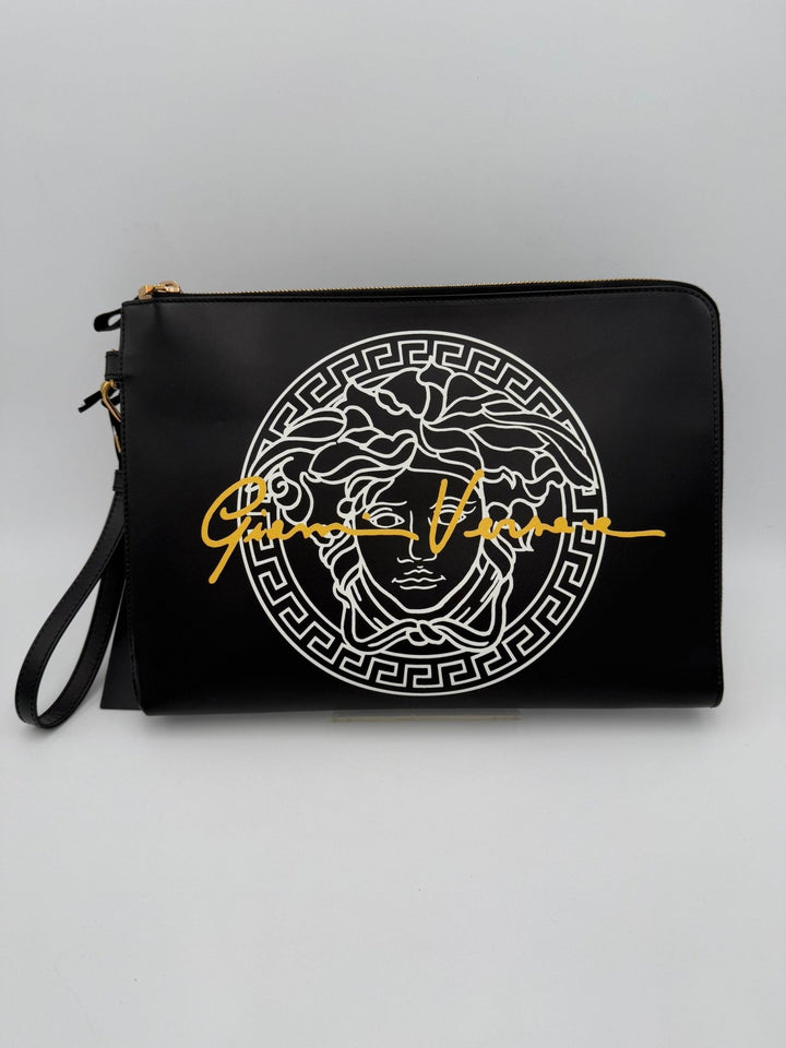 Versace VERSACE LA MEDUSA Signature Leather Clutch - RIMODA