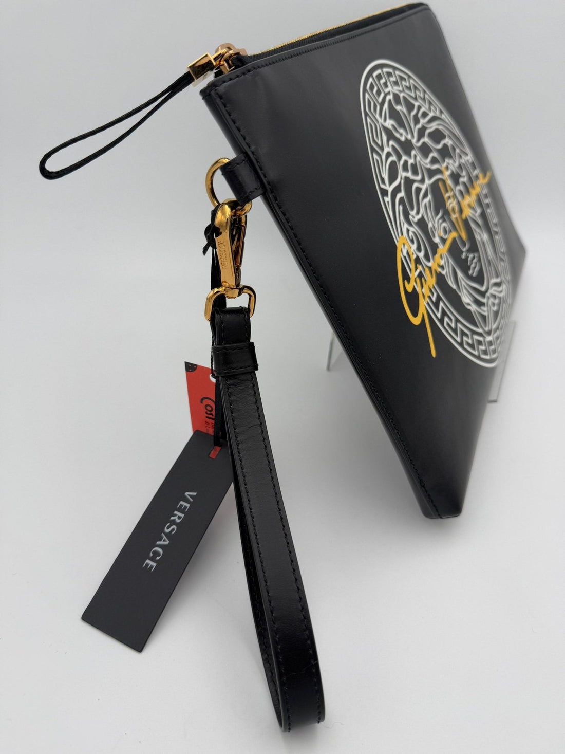 Versace VERSACE LA MEDUSA Signature Leather Clutch - RIMODA