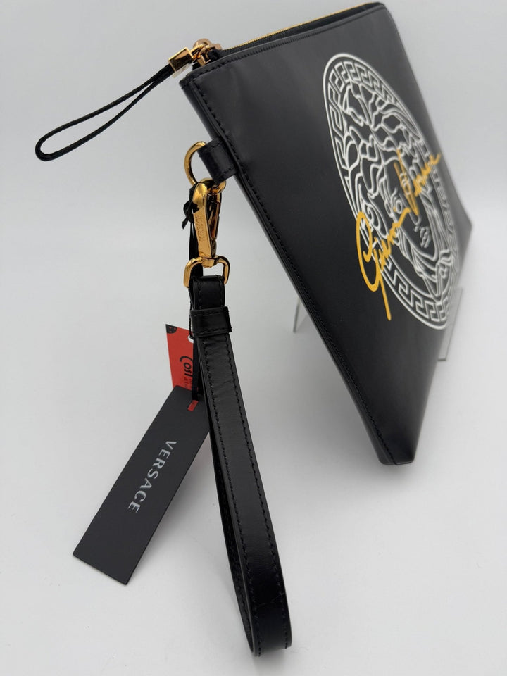 Versace VERSACE LA MEDUSA Signature Leather Clutch - RIMODA